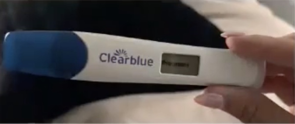 Digital pregnancy test showing 'Pregnant' result